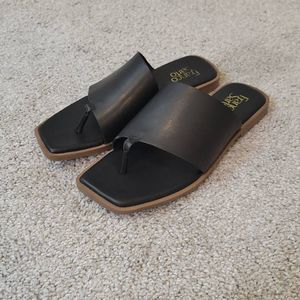 Franco Sarto Merci Sandal BLACK Leather Womens Size 9